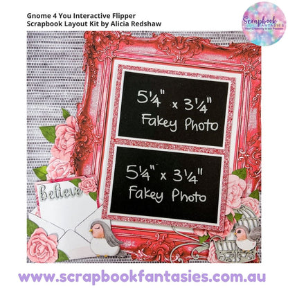 Gnome 4 You Interactive Flipper Scrapbook Layout Kit by Alicia Redshaw