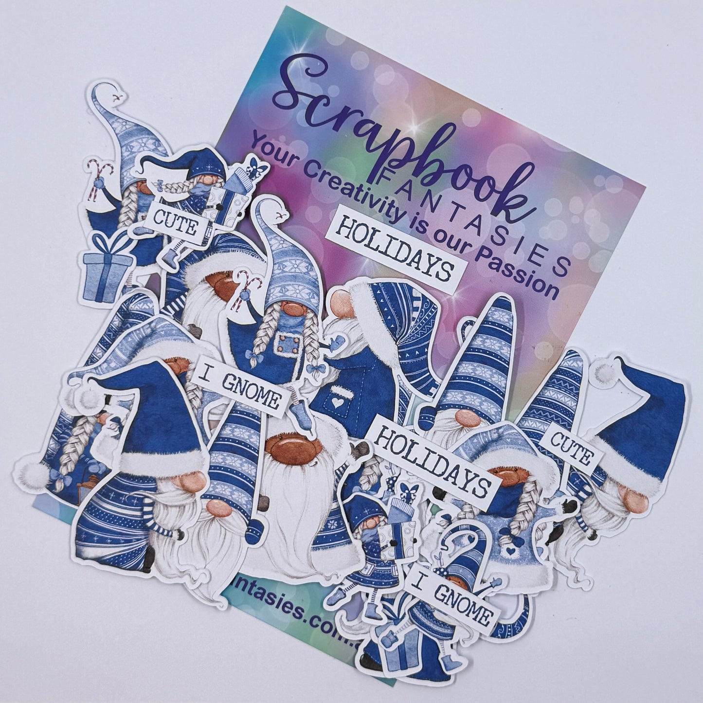Gnome for the Holidays Colour-Cuts - Blue Gnomes (28 pieces) 14093