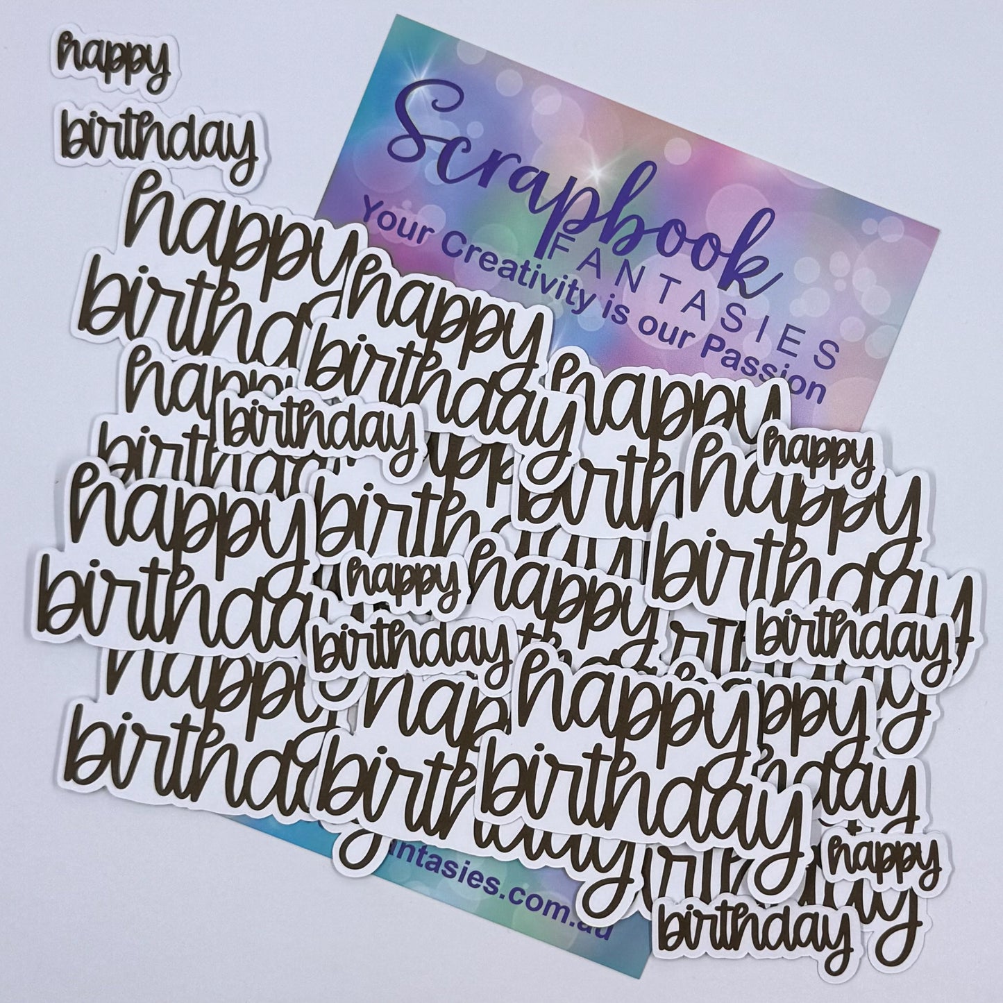 Happy Birthday Colour-Cuts - Chocolate Brown (24 pieces) 20754