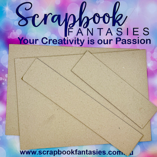 Mini-Book Cover Set - 7"x10" + 2 spines (4 pieces) High-quality 1.8mm Chipboard mb710
