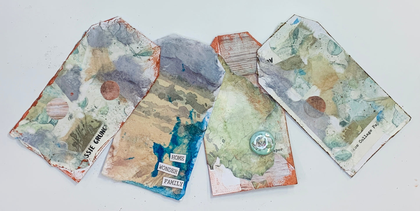 Aussie Grunge Rice Paper Tag Bases Class Kit by Naomi-Jon Redshaw - GICS #15 - Thursday 24 November 2022