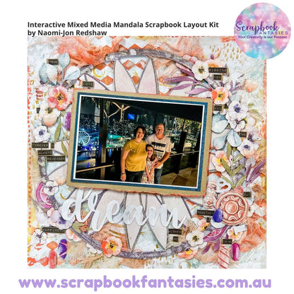 Interactive Mixed Media Mandala Scrapbook Layout Kit by Naomi-Jon Redshaw