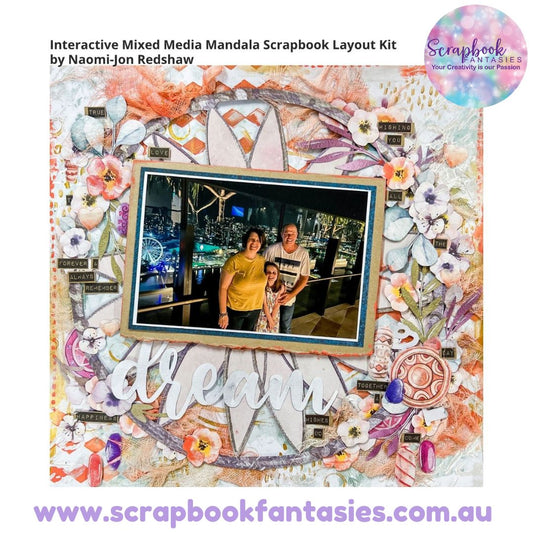 Interactive Mixed Media Mandala Scrapbook Layout Kit by Naomi-Jon Redshaw