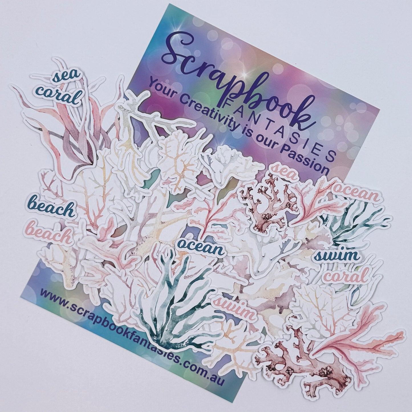 Island Sands Colour-Cuts - Corals & Words (over 35 pieces) 20895
