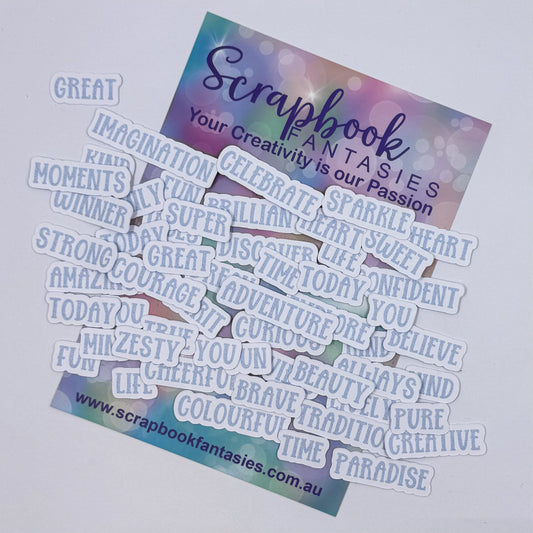 Little Words Colour-Cuts - Peach Whimsy Blue (over 50 pieces) 20865