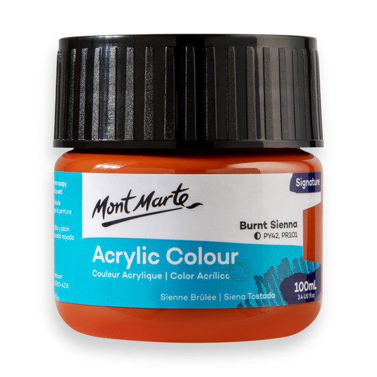 Mont Marte Burnt Sienna Acrylic Paint 100ml MSCH1014
