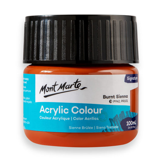 Mont Marte Burnt Sienna Acrylic Paint 100ml MSCH1014
