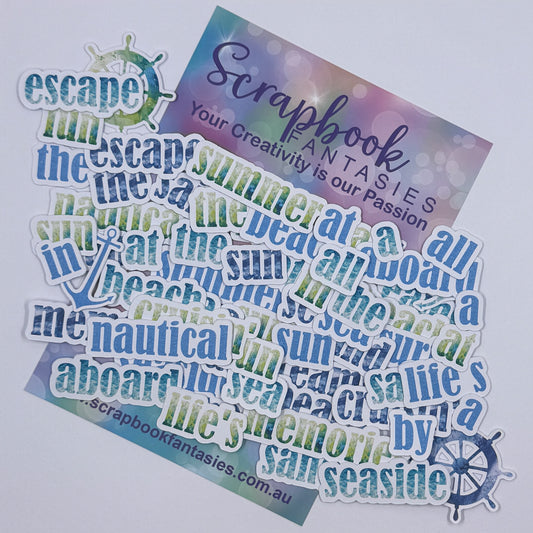 Mediterranean Vibes Colour-Cuts - Nautical Words (64 pieces) 20873