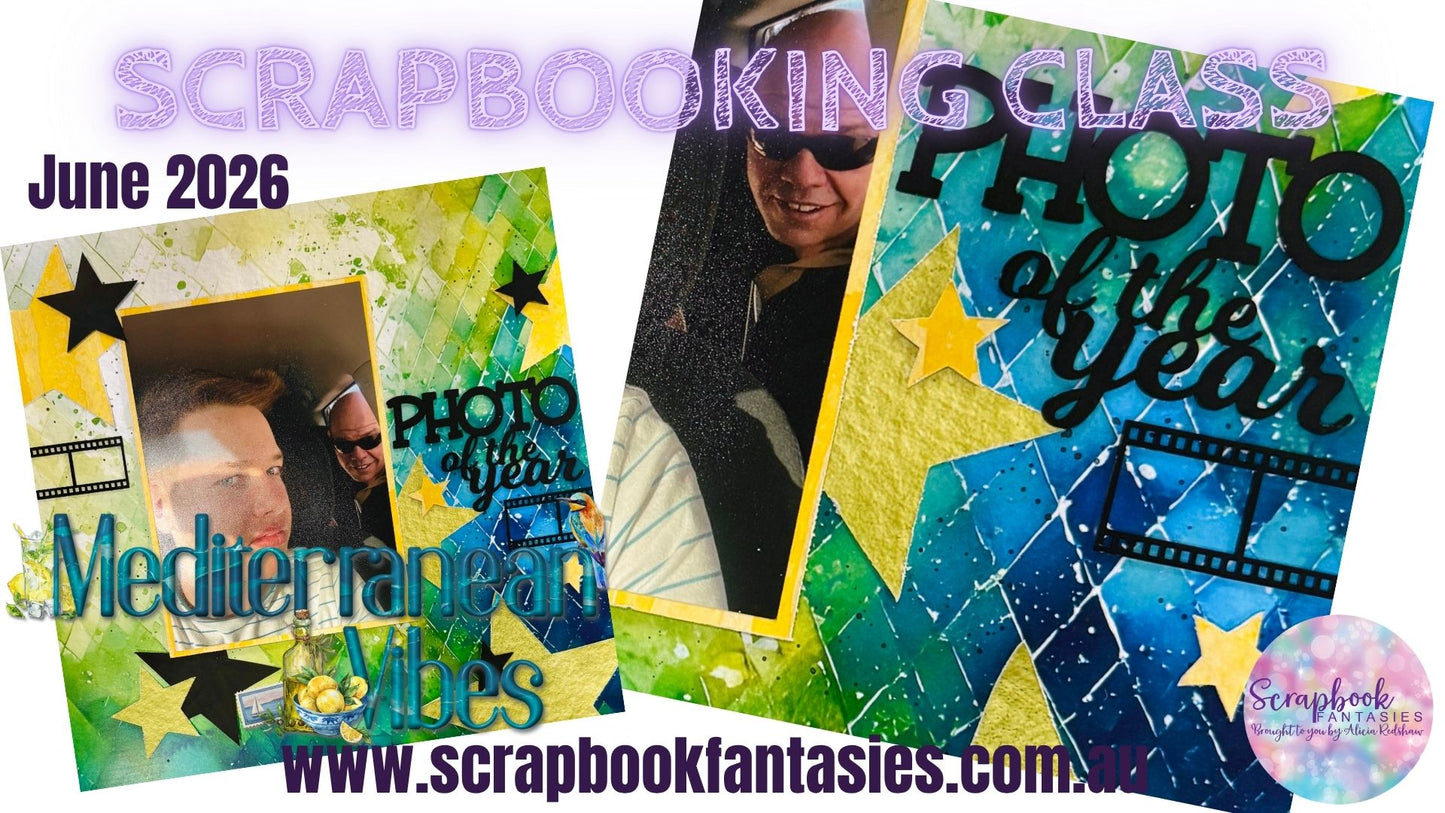Mediterranean Vibes Saturday Night Scrap-Along Scrapbooking Kit by Alicia Redshaw - 6 June 2026