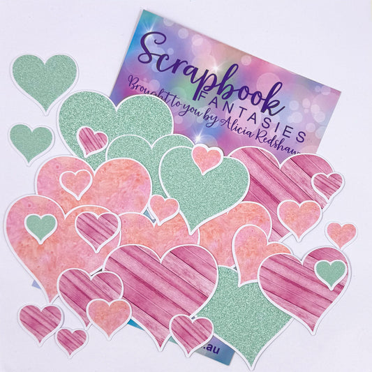 Mermaid Wishes Colour-Cuts - Hearts 2 (30 pieces) 20693