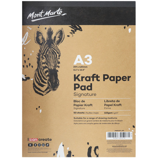 Mont Marte A3 Kraft Paper Pad 115gsm - 50 sheets - MSB0095