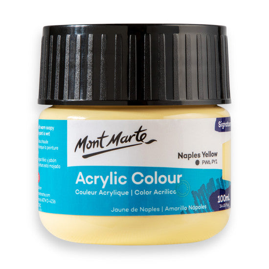 Mont Marte Naples Yellow Acrylic Paint 100ml MSCH1035