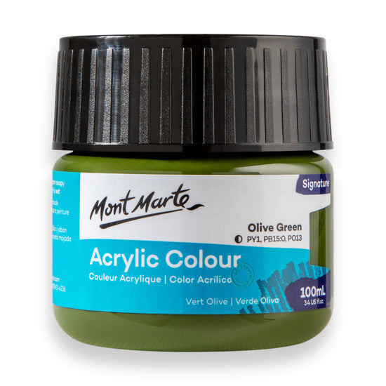 Mont Marte Olive Green Acrylic Paint 100ml MSCH1058