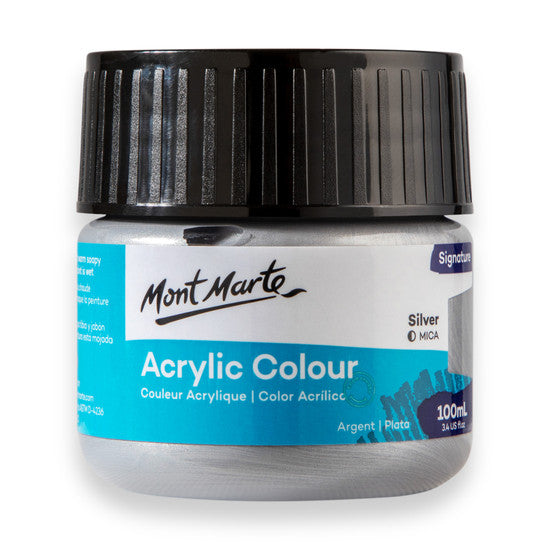 Mont Marte Silver Acrylic Paint 100ml MSCH1034