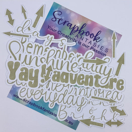 Moonlit Magic Colour-Cuts - Everyday Words - Eucalyptus Hessian (24 pieces) 20962
