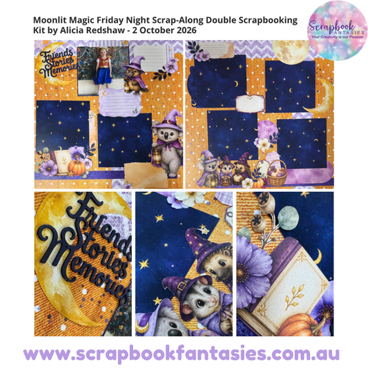 Moonlit Magic Friday Night Scrap-Along Double Scrapbooking Kit by Alicia Redshaw - 2 October 2026