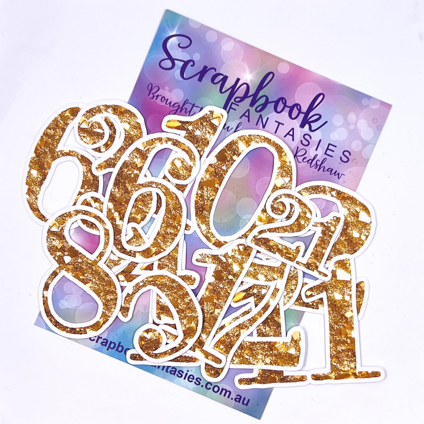 Number Colour-Cuts - Chunky Gold Glitter (13 pieces)