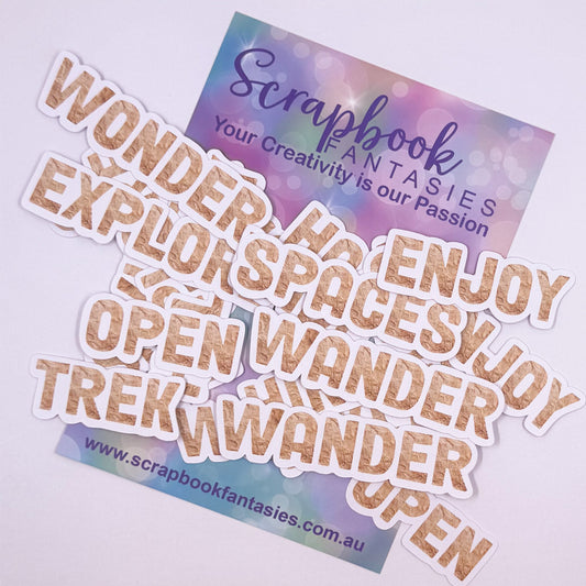 Out & About Colour-Cuts - Western Girl Crinkled Paper Words (24 pieces) 20728