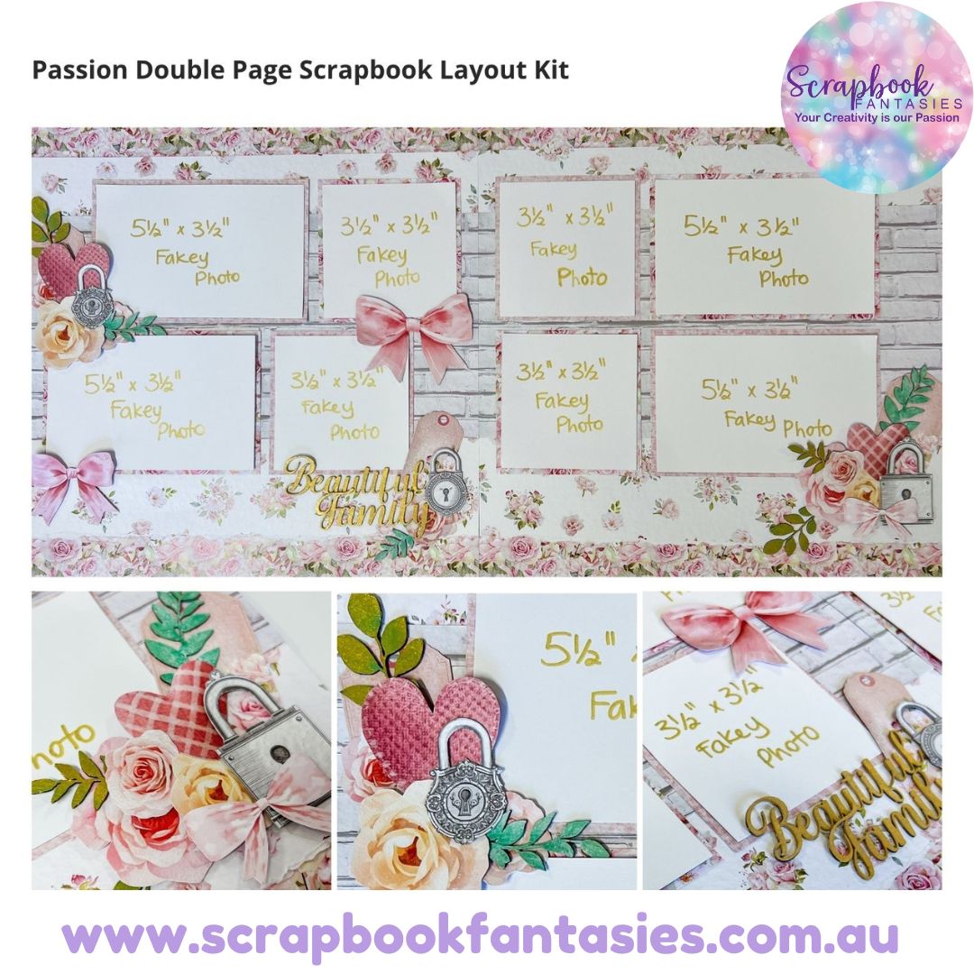 Passion Double Page Scrapbook Layout Kit by Alicia Redshaw