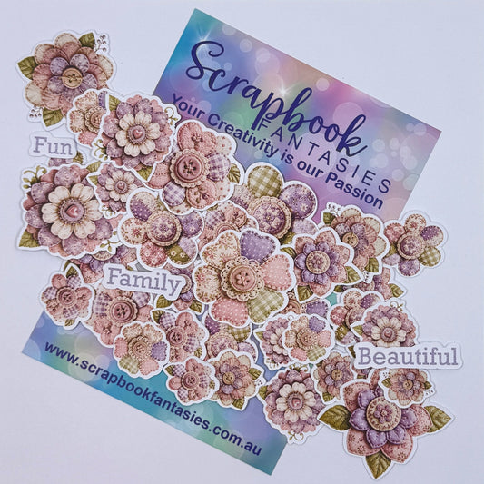 Patchwork Friends Colour-Cuts - Fabric Flowers (over 35 pieces) 20879