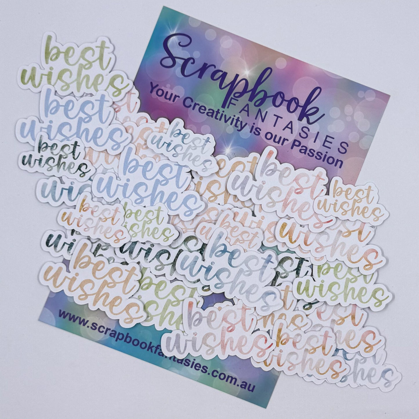 Peach Whimsy Colour-Cuts - Best Wishes Sentiments (29 pieces) 20860