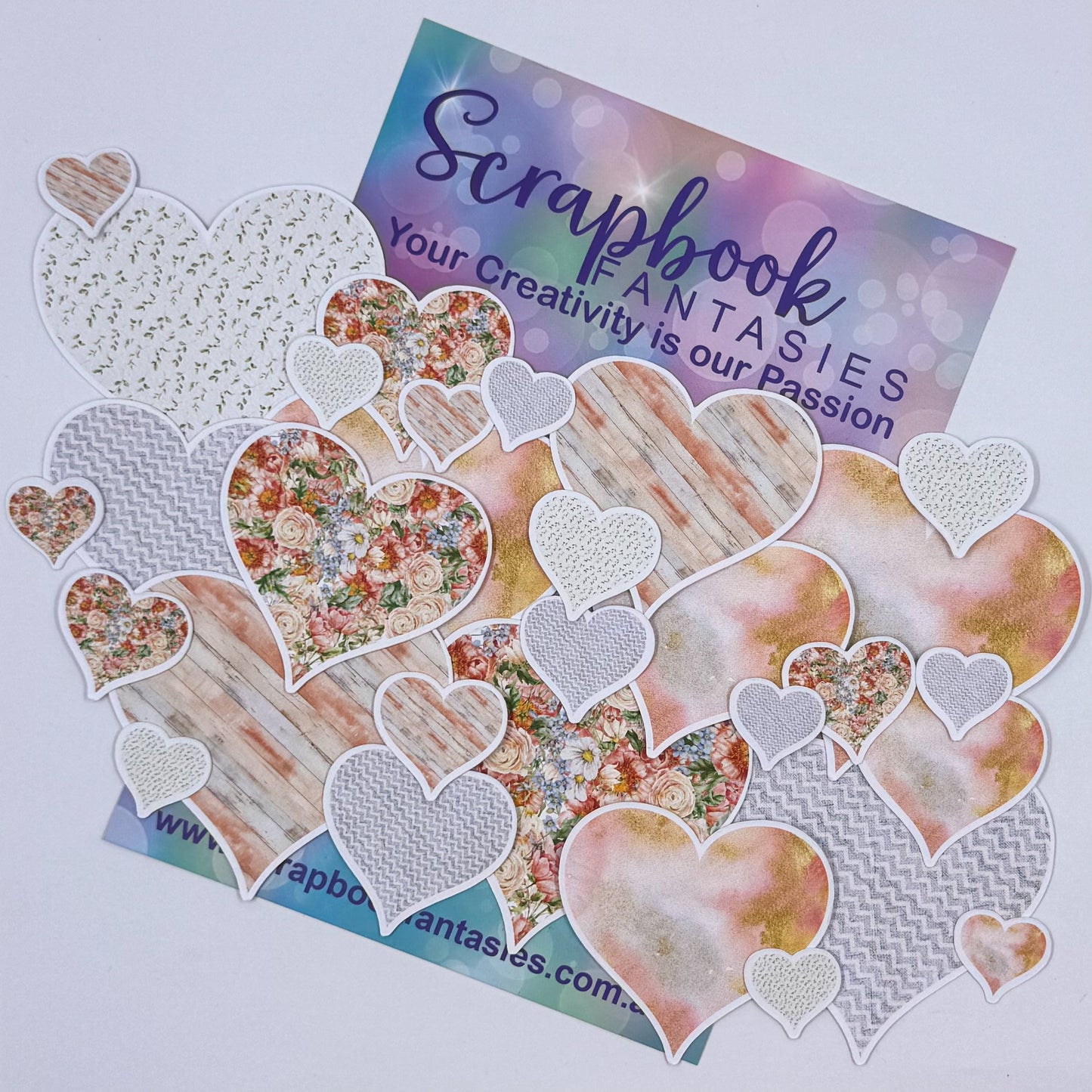 Peach Whimsy Colour-Cuts - Hearts 2 (30 pieces) 20850