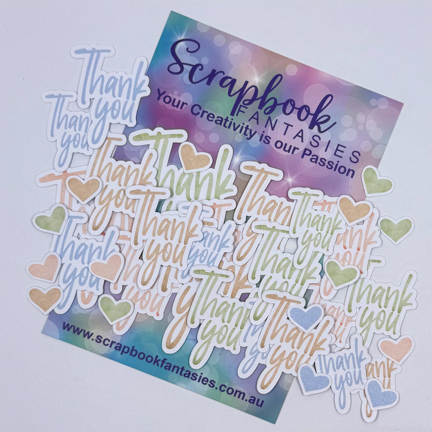 Peach Whimsy Colour-Cuts - Thank you (36 pieces) 20864