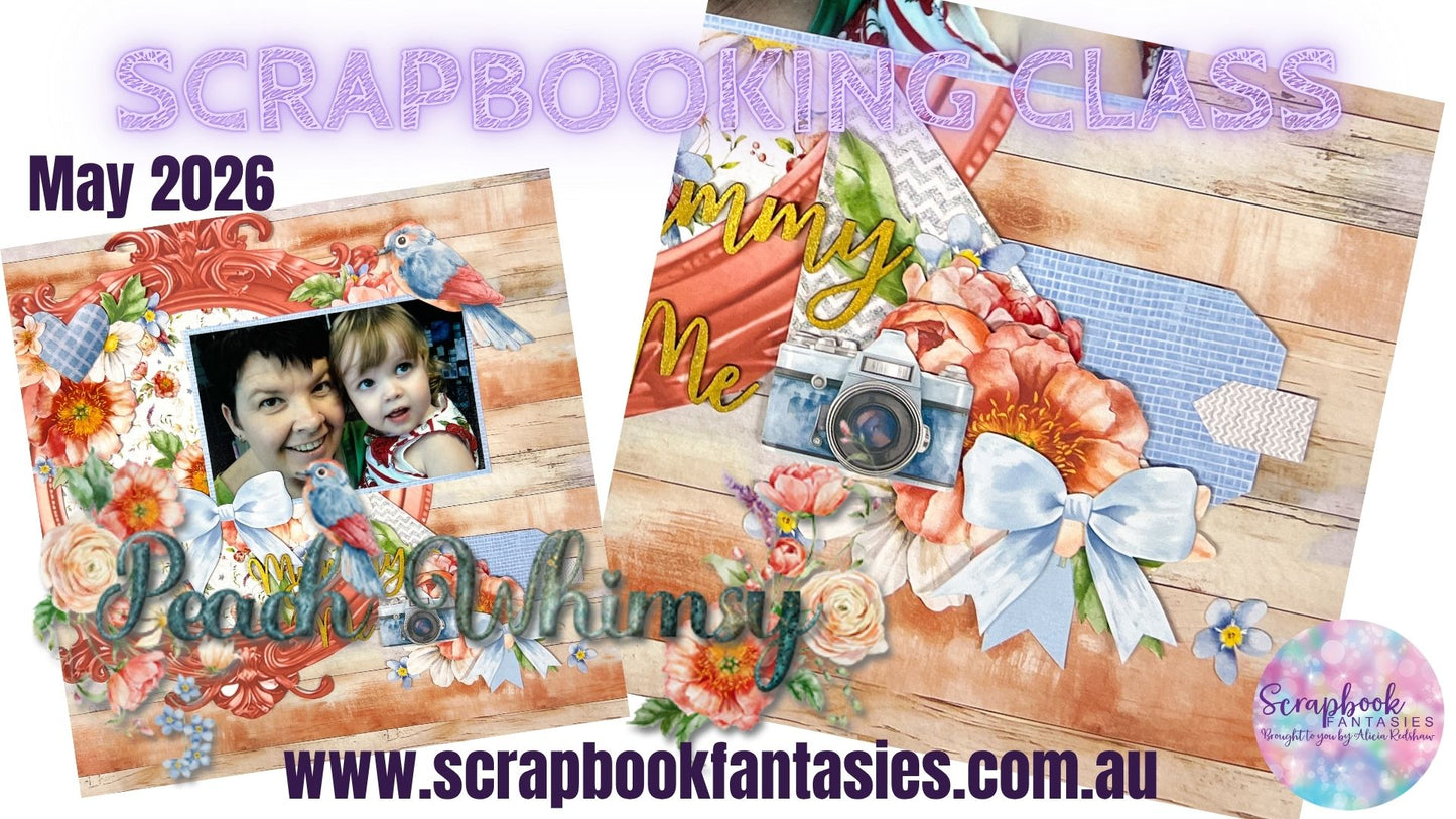 Peach Whimsy Friday Night Scrap-Along Scrapbook Layout Kit by Alicia Redshaw - 1 May 2026