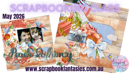 Peach Whimsy Friday Night Scrap-Along Scrapbook Layout Kit by Alicia Redshaw - 1 May 2026