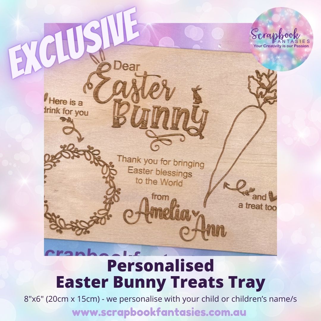 Personalised Easter Bunny Treats Tray - 8"x6" (20cm x 15cm) - add your child or children's name/s