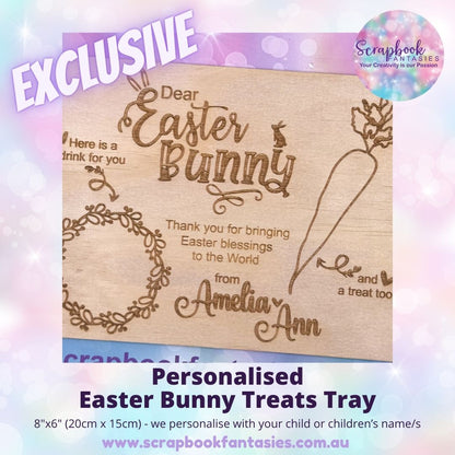 Personalised Easter Bunny Treats Tray - 8"x6" (20cm x 15cm) - add your child or children's name/s