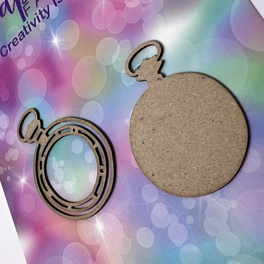 Chippie-Cuts Grey 1.2mm Chipboard - Pocket Watch (2 pieces) 1.5"x2" 20264