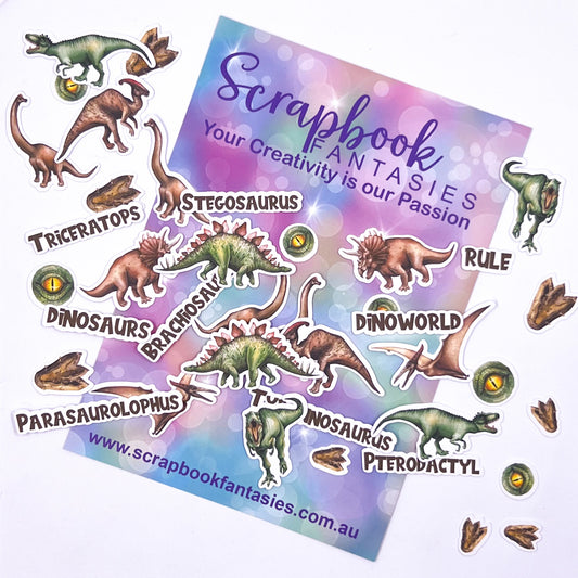 DinoWorld Mini Colour-Cuts - Tiny Dinosaurs & Words (39 pieces) Designed by Alicia Redshaw