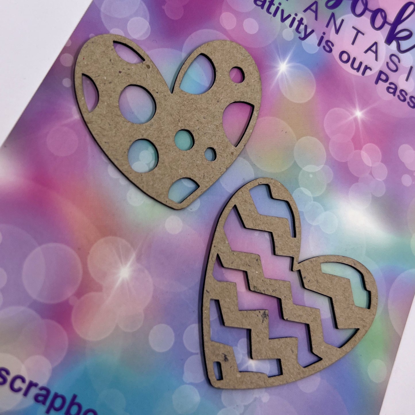 Chippie-Cuts Grey 1.2mm Chipboard - Cutout Hearts (2 pieces) 2"x2" 20262