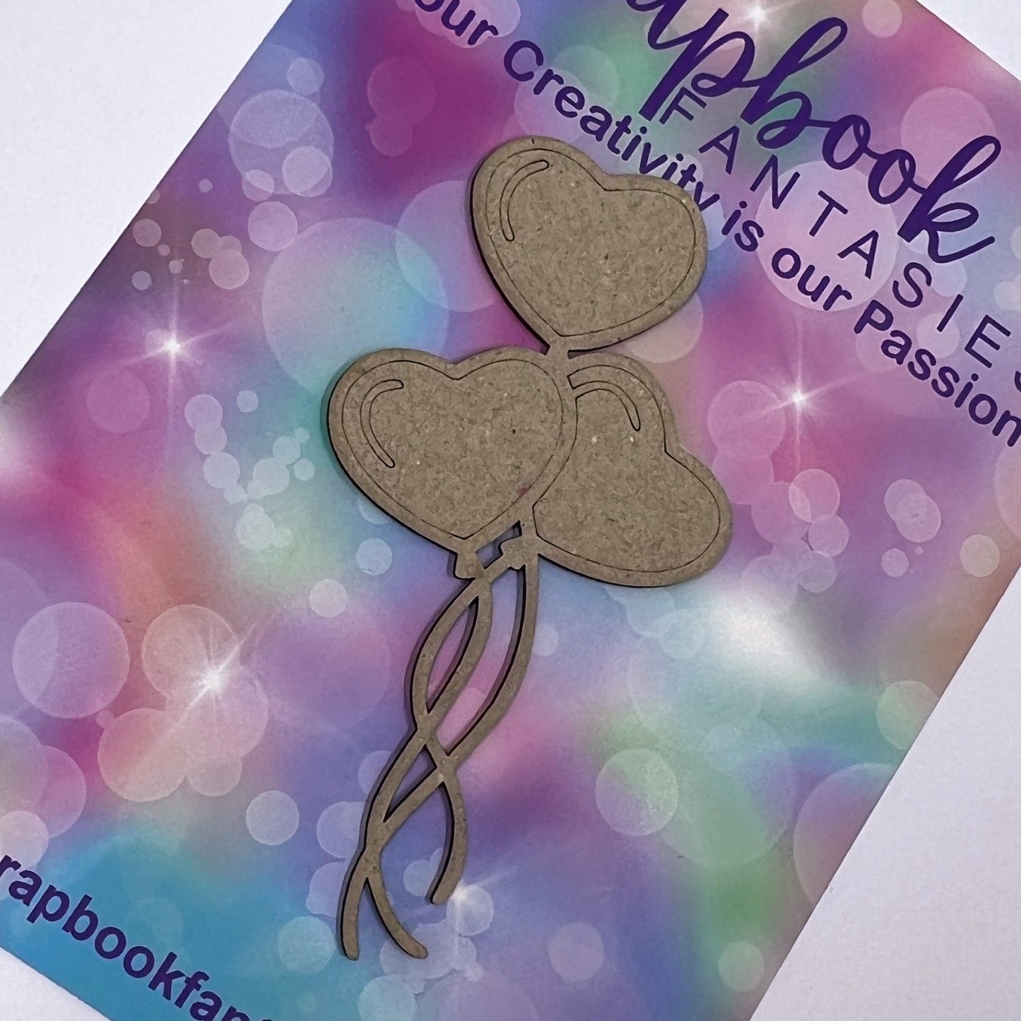 Chippie-Cuts Grey 1.2mm Chipboard - Heart Balloons 2"x4" 20263