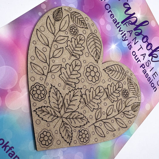 Chippie-Cuts Grey 1.2mm Chipboard - Floral Heart 4"x3.5" 20278