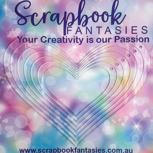 Scrapbook Fantasies Creative Template Set - Hearts 2 - Set 2 (6 pieces) Designed by Alicia Redshaw 19498