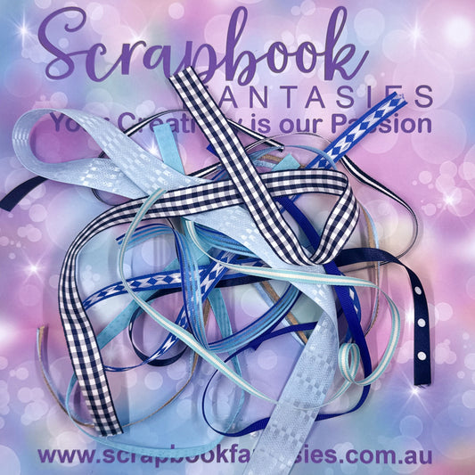 Scrapbook Fantasies Blue Ribbon Pack - 10 x approx. 1/2 mt lengths - 20356