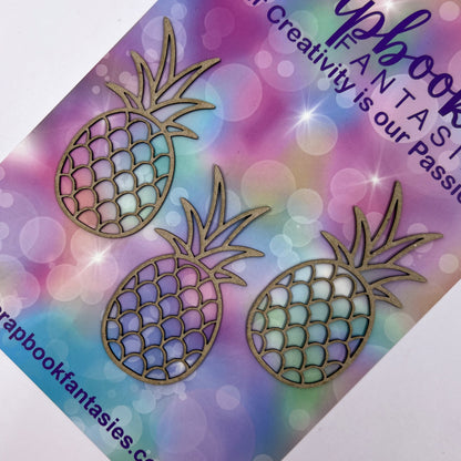 Chippie-Cuts Grey 1.2mm Chipboard - Pineapples (3 pieces) 1.25"x2.5" - 16406