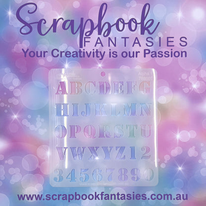 Scrapbook Fantasies Stencil Template Mask - 5.5”x5.5” - Alpha 1 768065