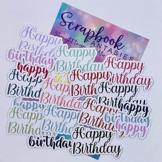 Glamorous - Happy Birthday Sentiments Colour-Cuts (19 pieces) Designed by Alicia Redshaw