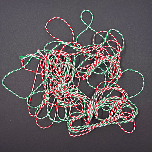 Christmas twine - 10mt pack - 5mt each of red/white and green/white