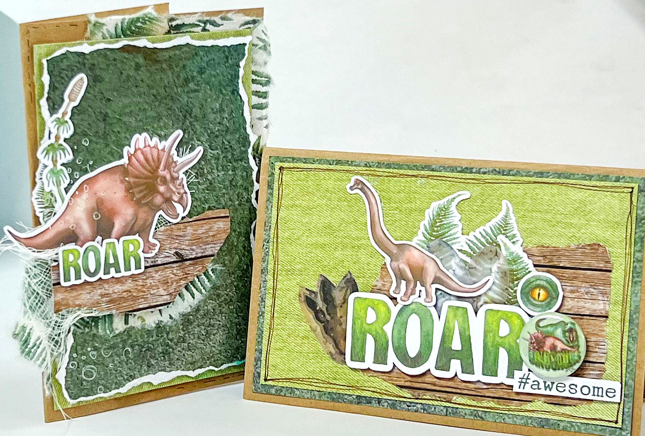 DinoWorld Card-Off Cardmaking Class Kit - Makes 2 Cards - GICS #16 - Saturday 28 January 2023