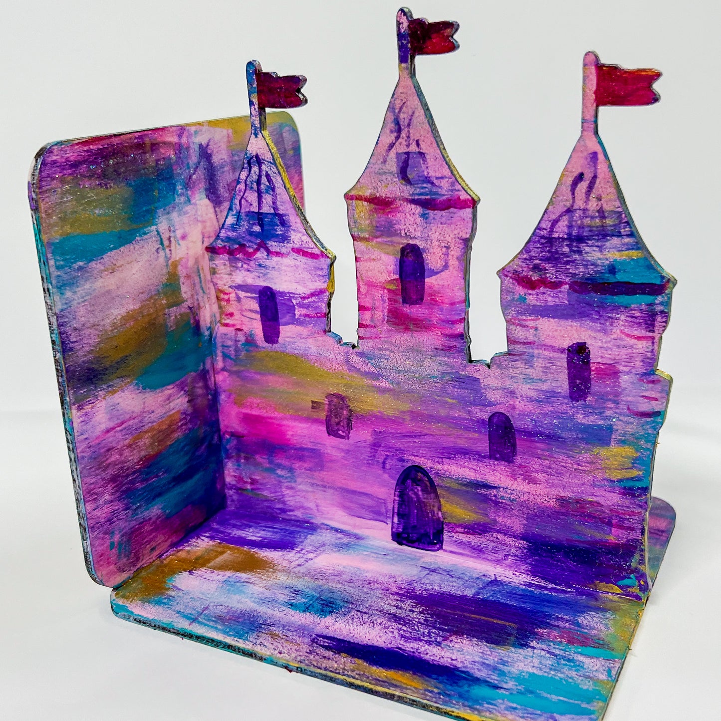 Ready-to-Decorate Wooden Project Set - Princess Castle Bookend 1 - 6" high 20394