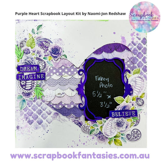 Purple Heart Scrapbook Layout Kit by Naomi-Jon Redshaw
