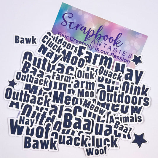 Farm Words Colour-Cuts - Navy Blue (42 pieces) 20689