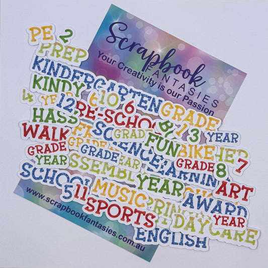 School Days Colour-Cuts - Words (over 45 pieces) 20908