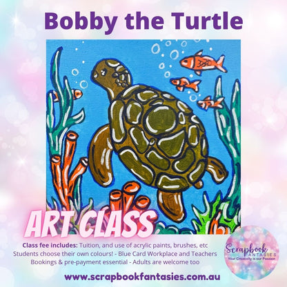 School Holiday Art Class - Bobby the Turtle Painting Class - Various Dates & Times