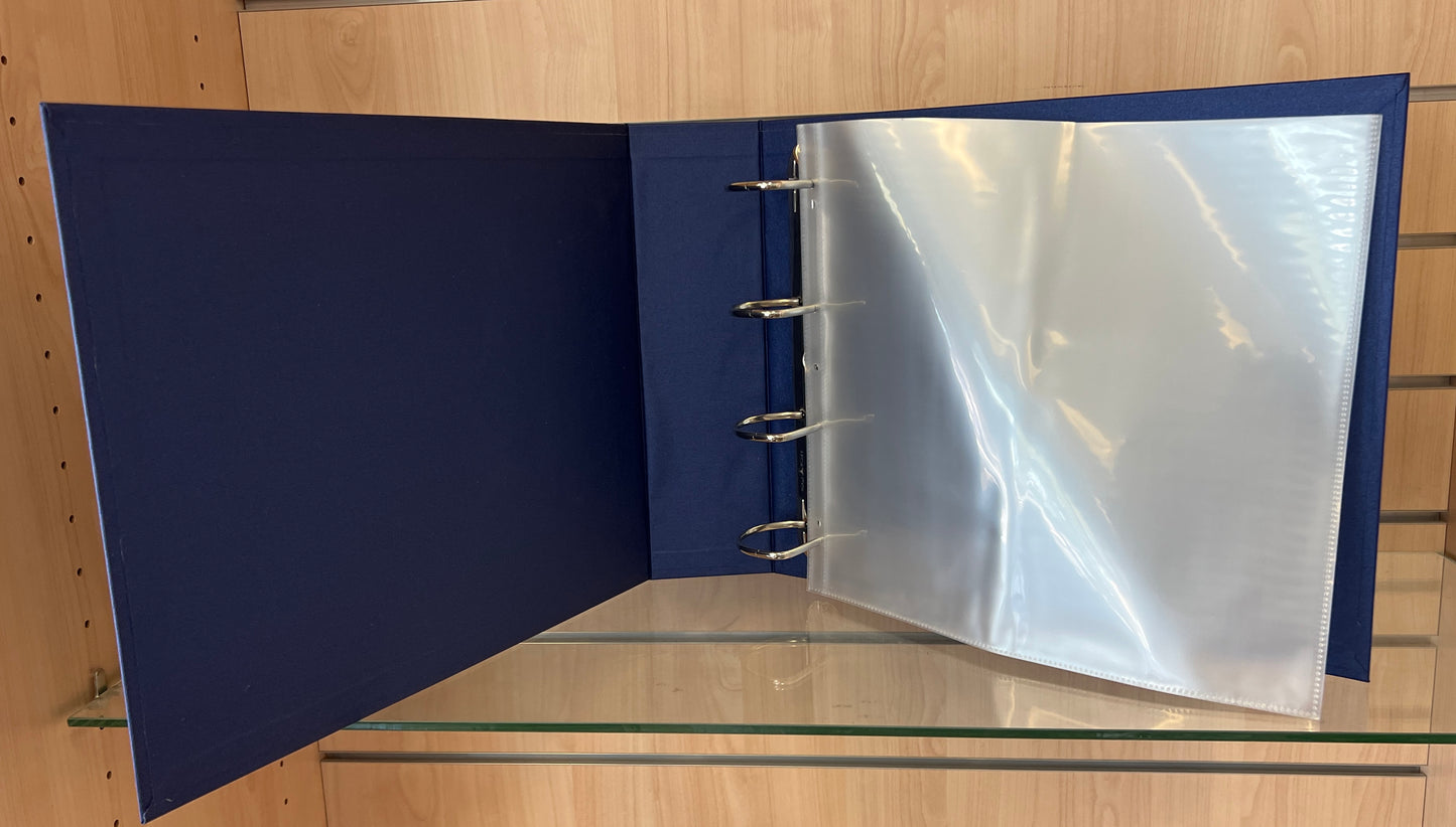 Scrapbook Fantasies 12"x12" Binder Album - 4-D-Ring (65mm) - Metallic Navy Blue - includes five (5) 12"x12" Page Protectors
