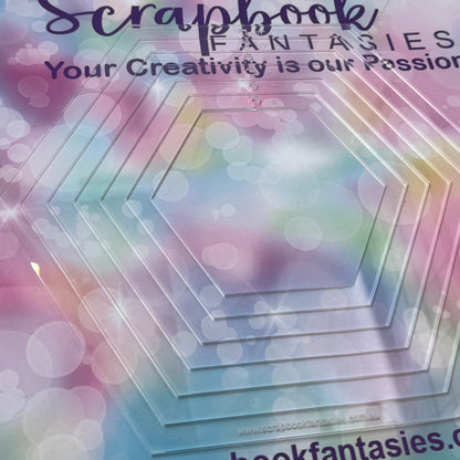 Scrapbook Fantasies Creative Template Set - Hexagons 2 (5 pieces)